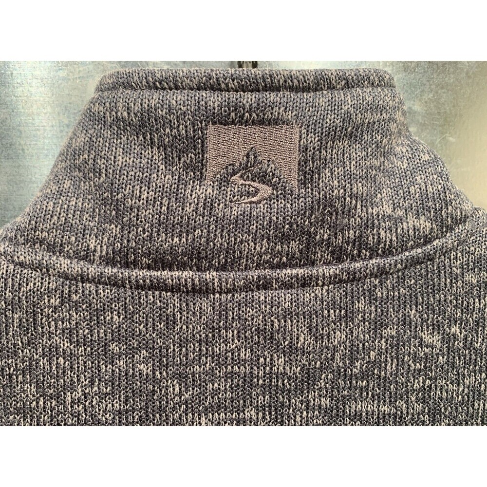 Storm Creek Mens Heather Blue/Gray 1/2 Zip Sweater Mock Collar Sz Medium